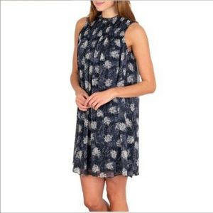 JOIE Mini Trapeze Dress In Baltic Print Blue Size Medium NWT SRP $348
